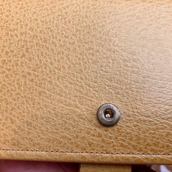 VINTAGE Gold Yellow Baronet Checkbook Wallet Cowhide Leather Snap Retro 80s - Picture 9 of 13